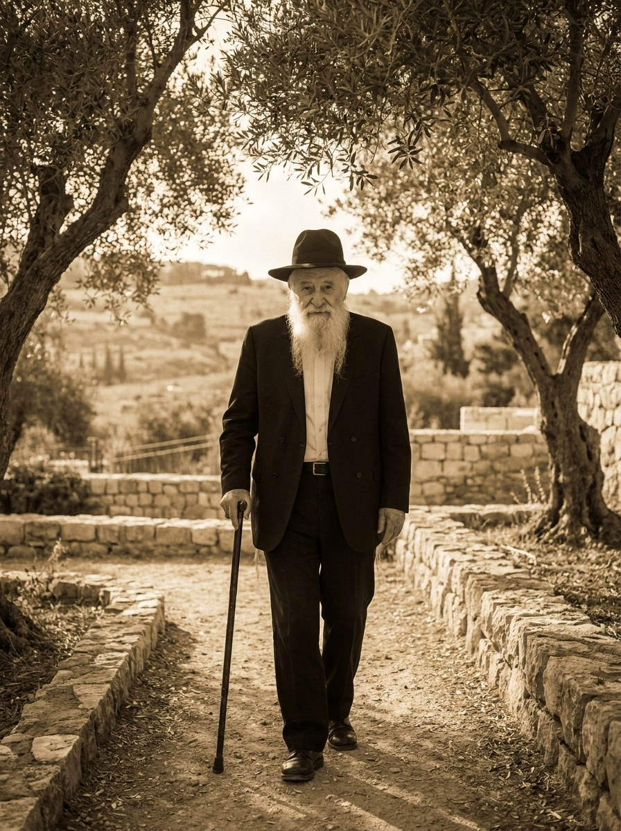 בטיול הבוקר בין עצי הזית